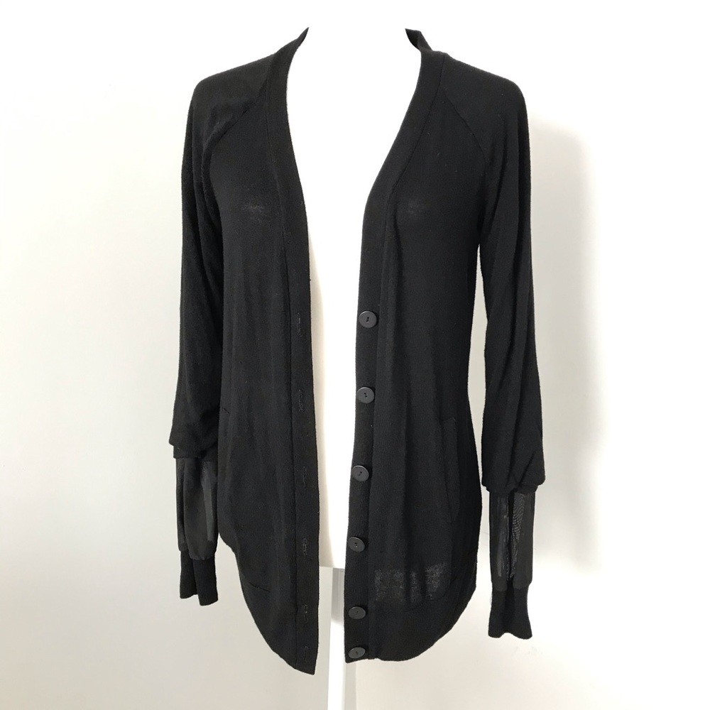 Bailey 44 cashmere and cotton blend black cardigan
